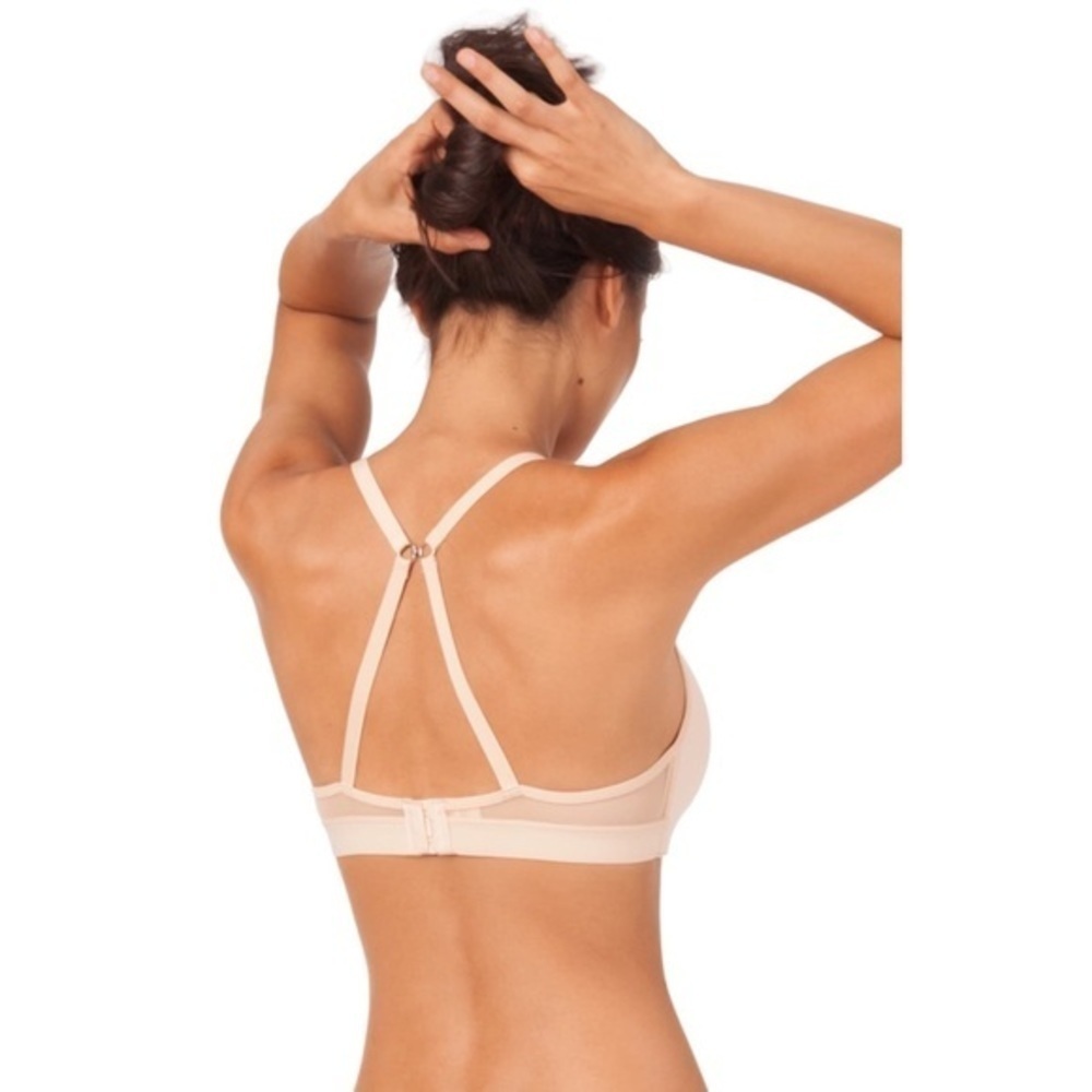 NWT LIVELY The All-Day Deep V No-Wire Nude Toasted Almond 32DD